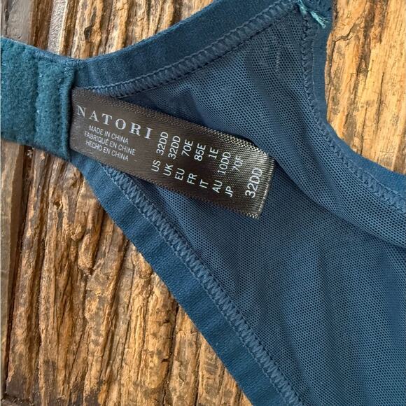 Natori 136059 Sheer Jacquard Full Fit Contour Underwire Deep Teal Bra – 32DD - Picture 8 of 9